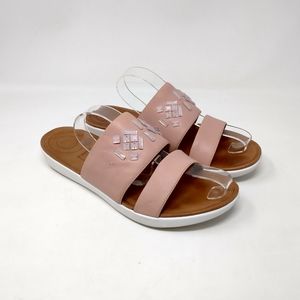 FitFlop Wobblebord Embellished Double Strap Comfort Slide Sandals Women's Size 9